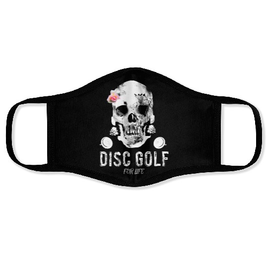 Skull Disc Golf For Life Face Masks Funny Frolf Frisbee