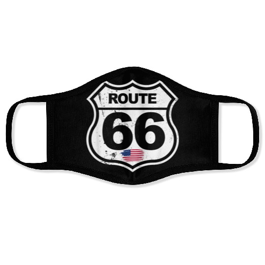 Vintage Route 66 retro style Face Masks
