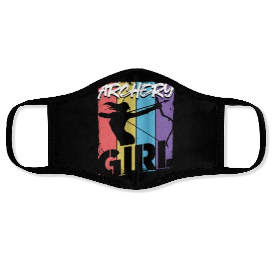 Archery Bow Archer Girl Vintage Face Masks