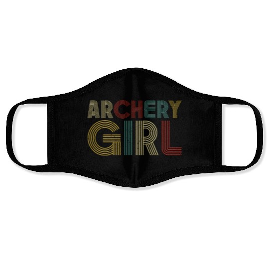 Archery Bow Archer Girl Retro Face Masks