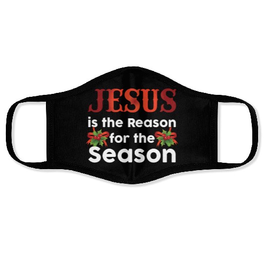 Jesus Is The Reason For The Season Funny Christmas Face Masks