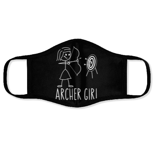 Archery Bow Archer Girl Vintage Face Masks