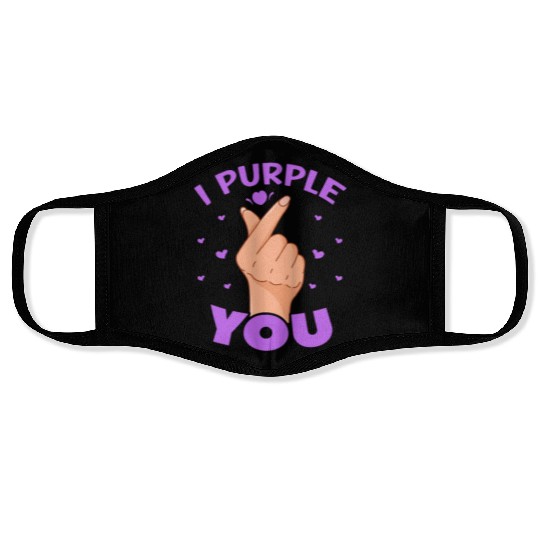 I Purple You Finger Heart Face Masks