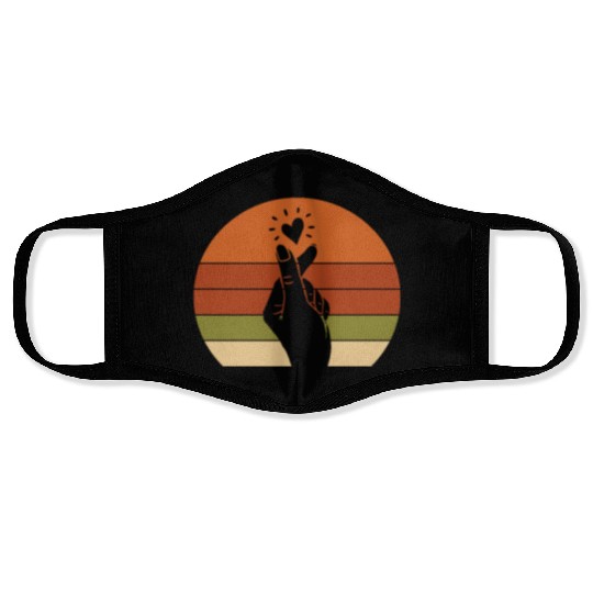 K-Pop K-Drama Finger Heart Retro Face Masks