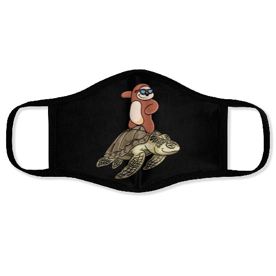 Sloth Surfing Turtle Slow Animal Lover Face Masks