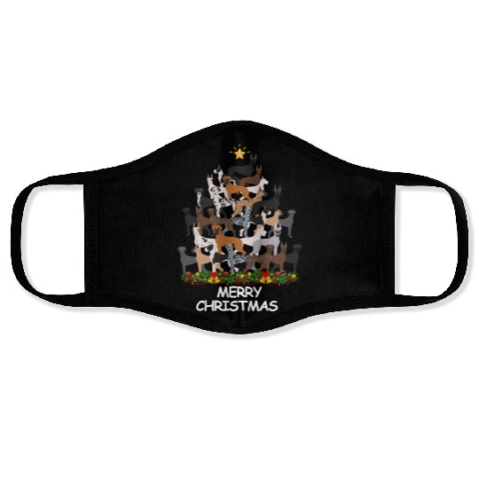 Great Dane Christmas Tree Merry Christmas Face Masks