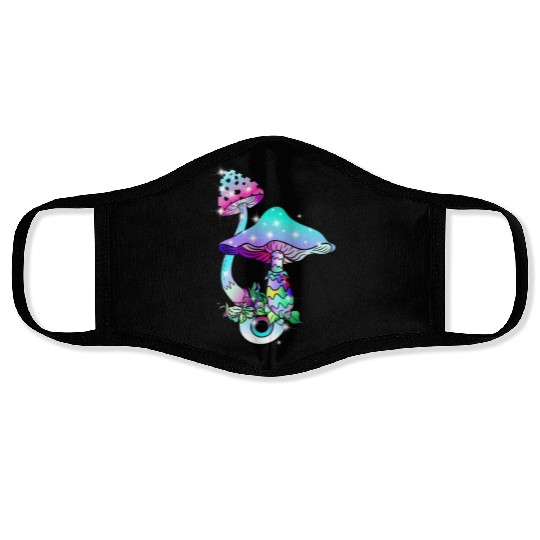 Magic Mushrooms Eye Psychedelic Art Face Masks