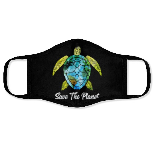 Save The Planet Earth Day Save Turtles Sea Life Face Masks