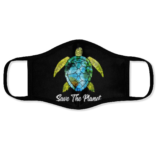 Save The Planet Earth Day Save Turtles Sea Life Face Masks