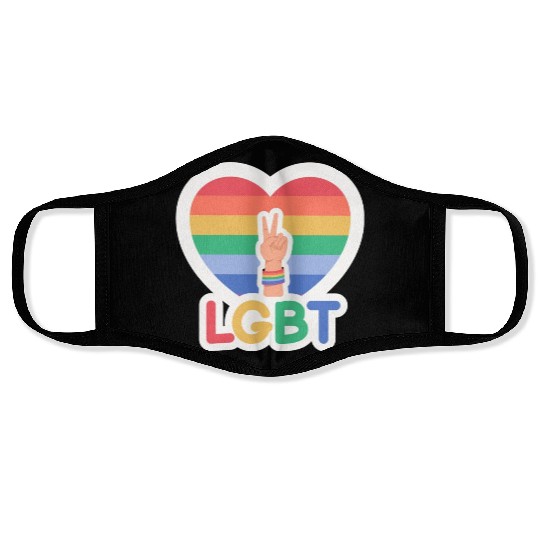 Pride flag heart - Pride quote lgbt community Face Masks