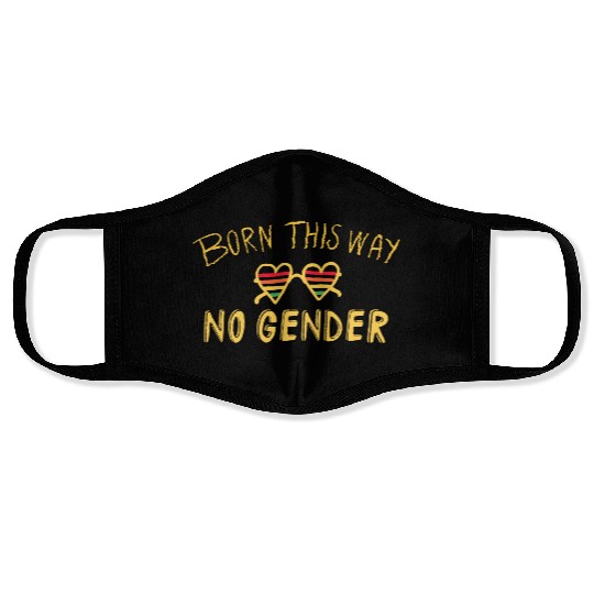 no gender- Pride quote lgbt community Face Masks