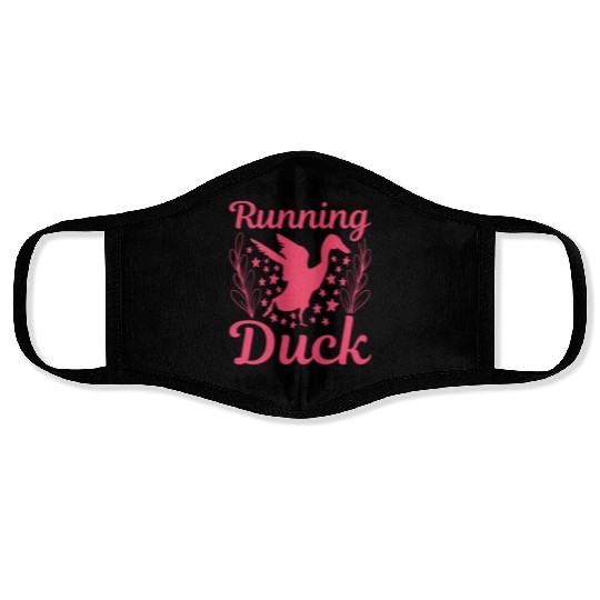 Crazy Running Duck Lady Bottle Face Masks