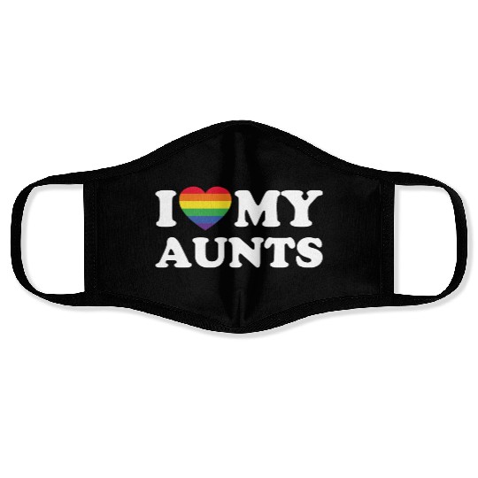LGBTQ I Love My Aunts Aunties Lesbian Trans Face Masks