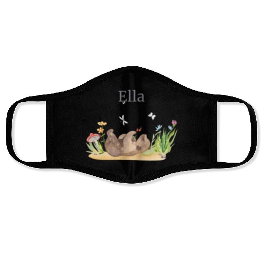 Forest Animal Bear Flowers Name David Face Masks