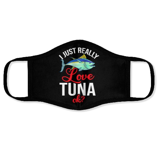 Red Tuna Fish Bluefin Fishing Salad Face Masks
