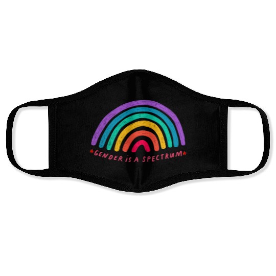 gender rainbow pride Face Masks
