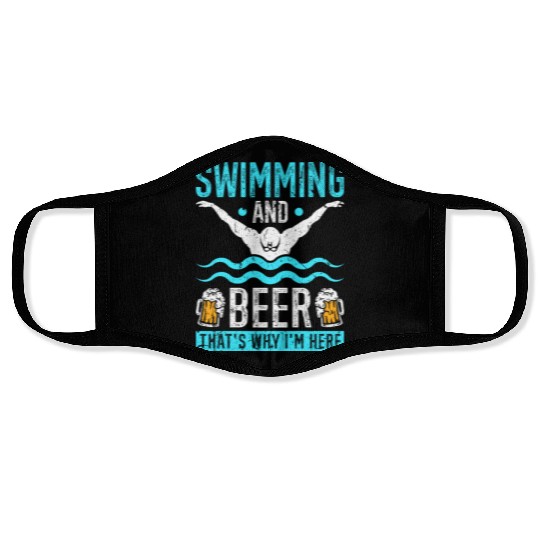 Swimming Beer Men Swim Team Face Masks