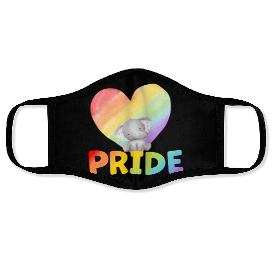 cute love pride elephant Face Masks