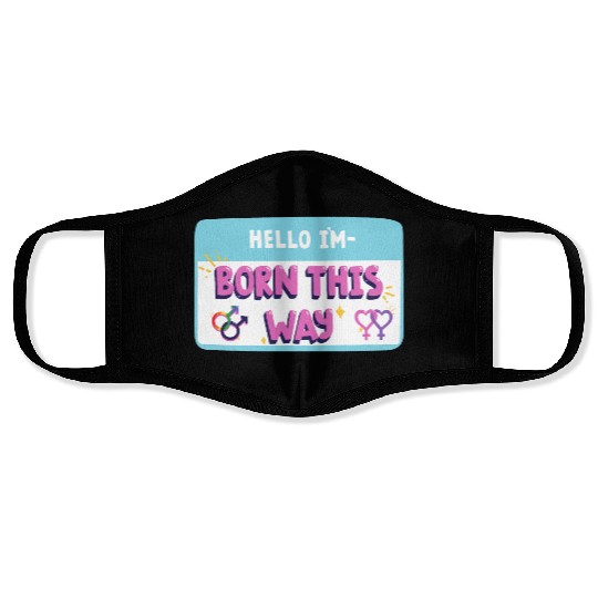 born this way transgender pride Face Masks