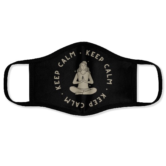 keep calm Face Masks
