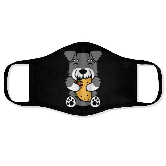 Schnauzer Taco Lover Face Masks