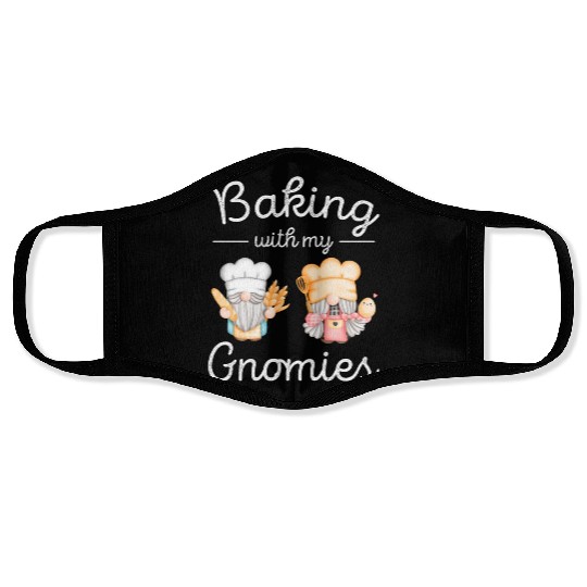 Gnomes Baking Women Funny Gnome Lover Face Masks