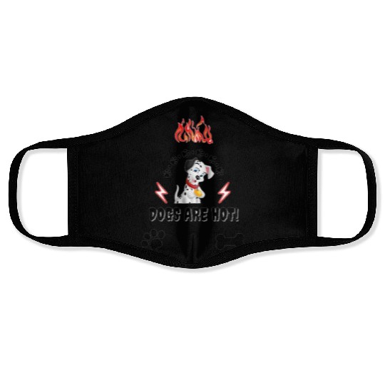 Cute dog lovers , dogs are hot ! Face Masks