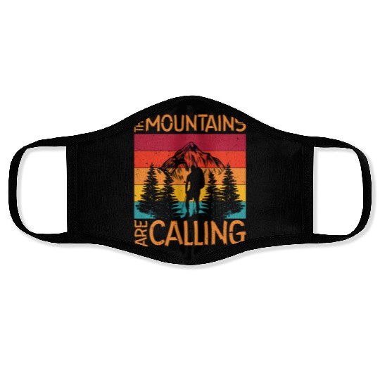 The Mountains are Calling Outdoor Mountain Hiking Face Masks