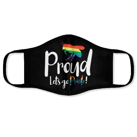 Bee Proud Let's Go Pride! LGBTQ Pride Month Gay Face Masks