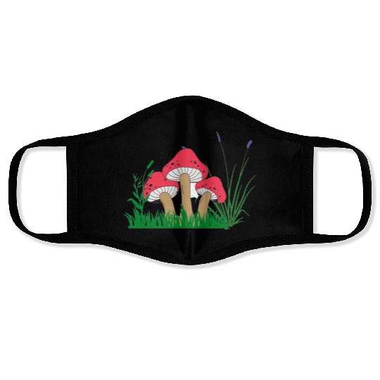 Fungi species saturated picture Face Masks