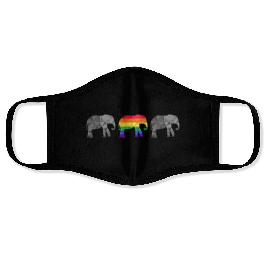 Elephant LGBTQ Rainbow Flag Gay Pride Face Masks