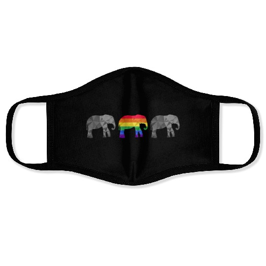 Elephant LGBTQ Rainbow Flag Gay Pride Face Masks