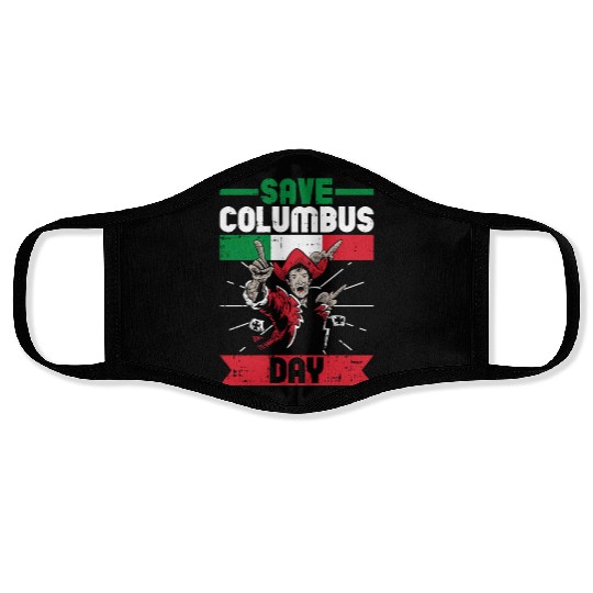 Columbus Day Italian Pride Face Masks