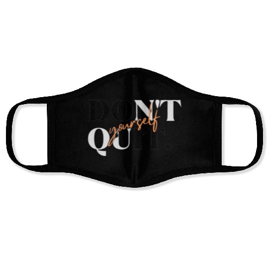 Black Orange Simple Typography Face Masks