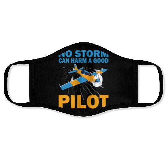 Pilot no storm can harm airplane aviation aircraft Face Masks
