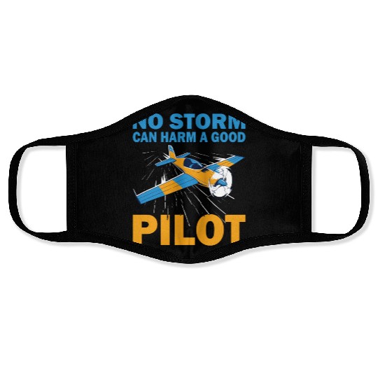 Pilot no storm can harm airplane aviation aircraft Face Masks