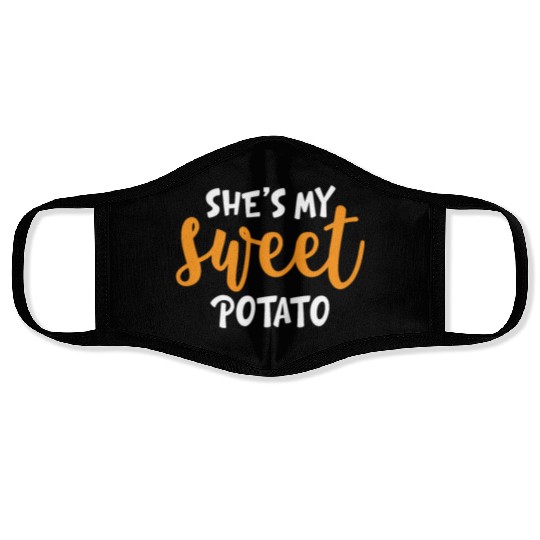 She's My Sweet Potato Funny Matching Mom Daughter Face Masks