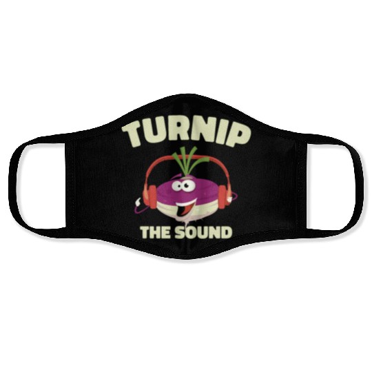 Music Turnip Party Music Lover Vegetable Face Masks
