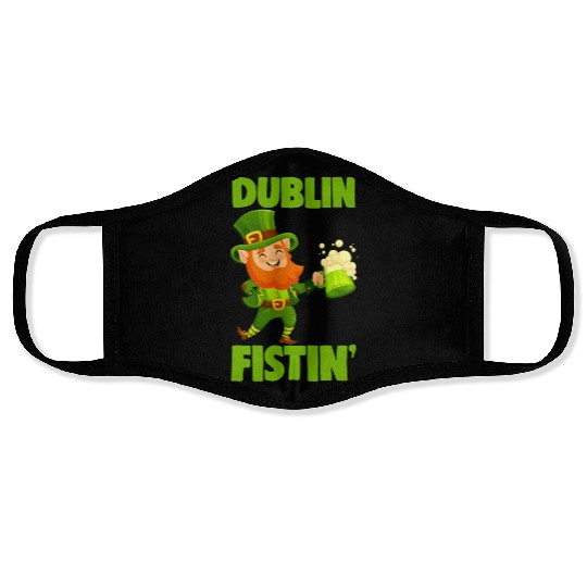 St. Patrick's Day Beer Drinking Dublin Fistin Face Masks