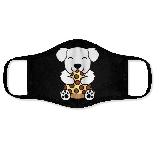 Great Pyrenees Pizza Lover Face Masks