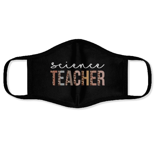 Science Teacher Leopard Appreciation For Women For Face Masks