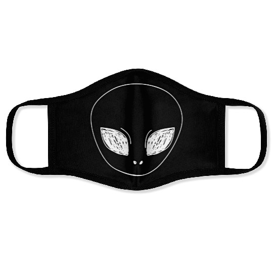 Alien character face Face Masks