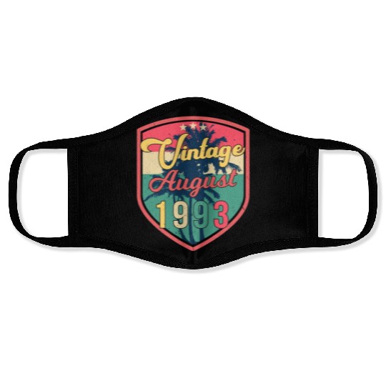 Birthday Greeting For August 1993 Face Masks