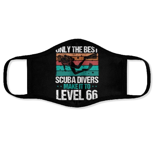 66 Scuba Diving Level 66 Year Diver Snorkeling Face Masks