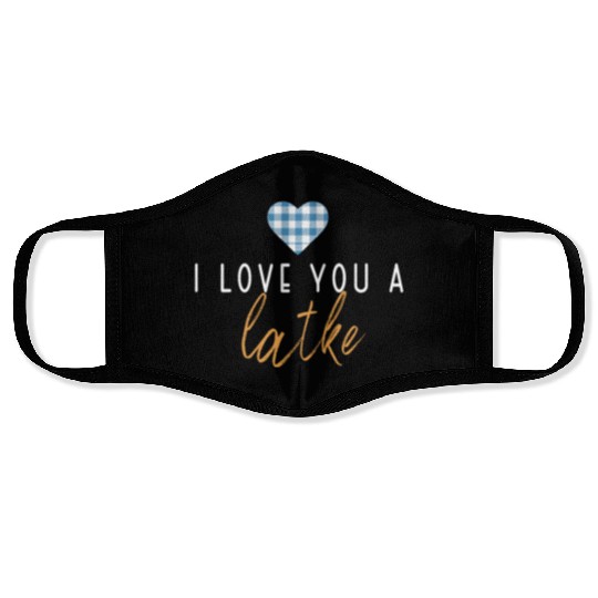 I Love You A Latke Funny Jewish Pun Hanukkah Face Masks