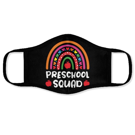 Preschool Squad Rainbow Back to School Face Masks