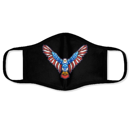 American Bald Eagle American 4th of July Patriotic Face Masks