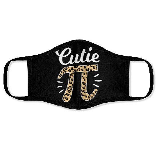 Cutie Pi Day 3 14 Leopard Print Math Teacher Face Masks