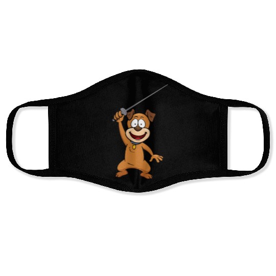 Fencing Dog Funny Animal Fencing Humor For Dog Face Masks