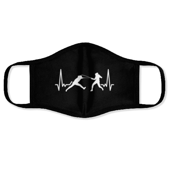 Heartbeat Funny Fencing Sports Fight For A Fencer Face Masks